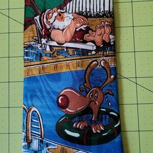 David Taylor Necktie with Santa & Reindeer in the Swimming Pool